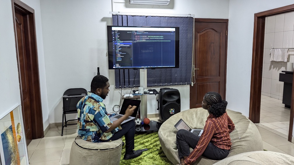 Students pair programming at ARC